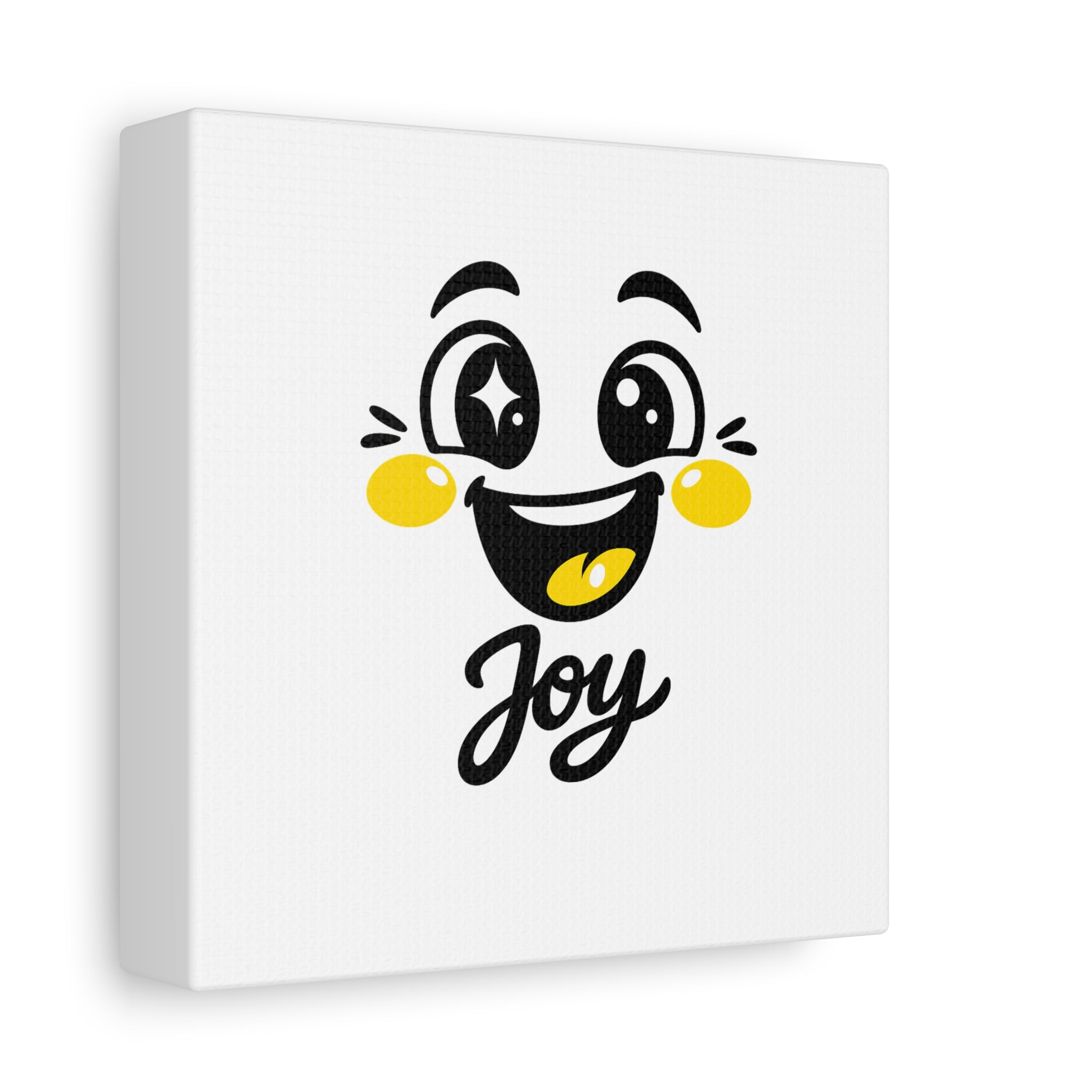 Joy Mood Face Canvas | kawaii minimal, thick outline emoji cartoon