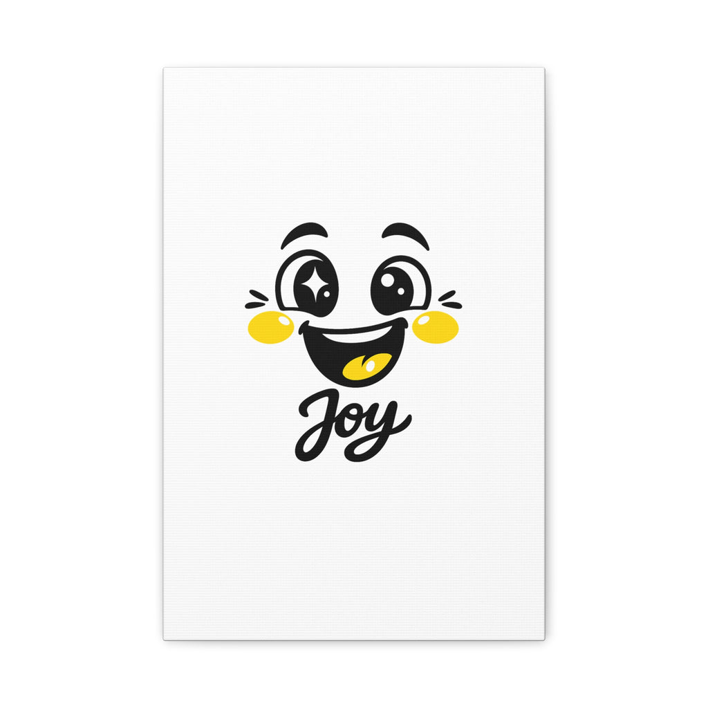 Joy Mood Face Canvas | kawaii minimal, thick outline emoji cartoon