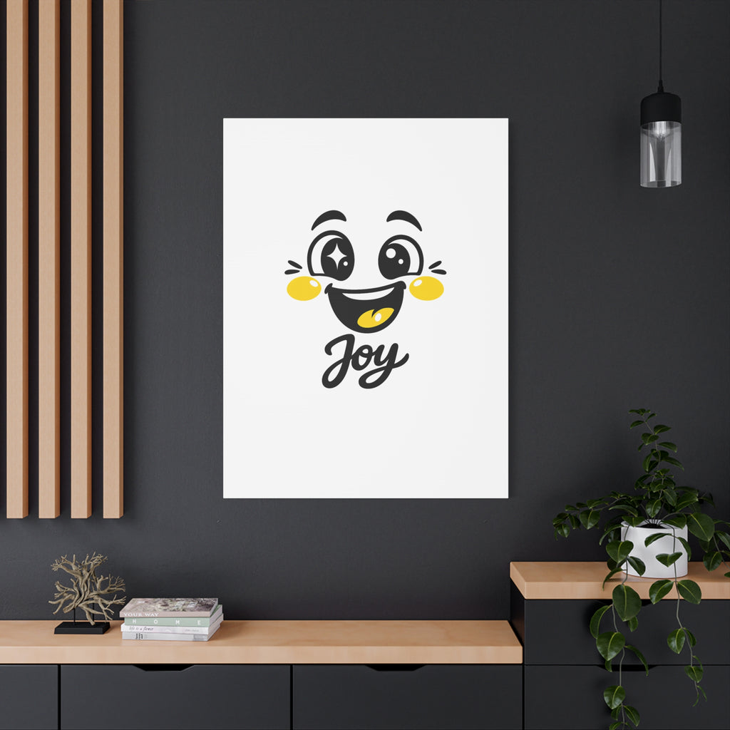 Joy Mood Face Canvas | kawaii minimal, thick outline emoji cartoon