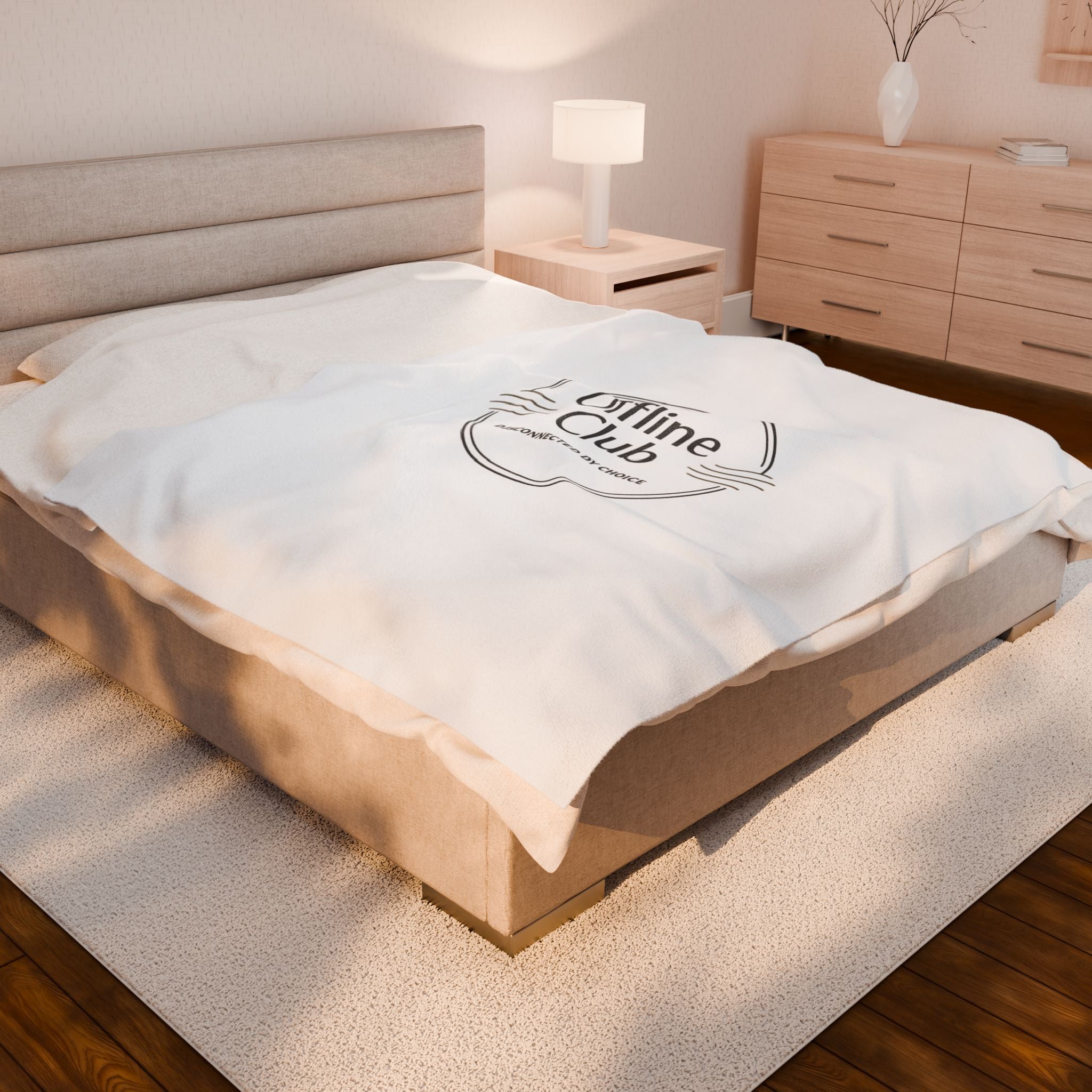 Offline Club Badge Velveteen Blanket | digital detox, log off