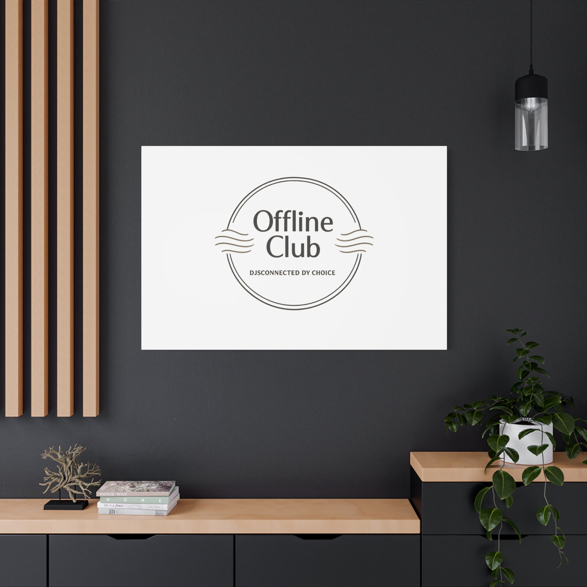 Offline Club Badge Canvas, Digital Detox emblem, log off, no notifications