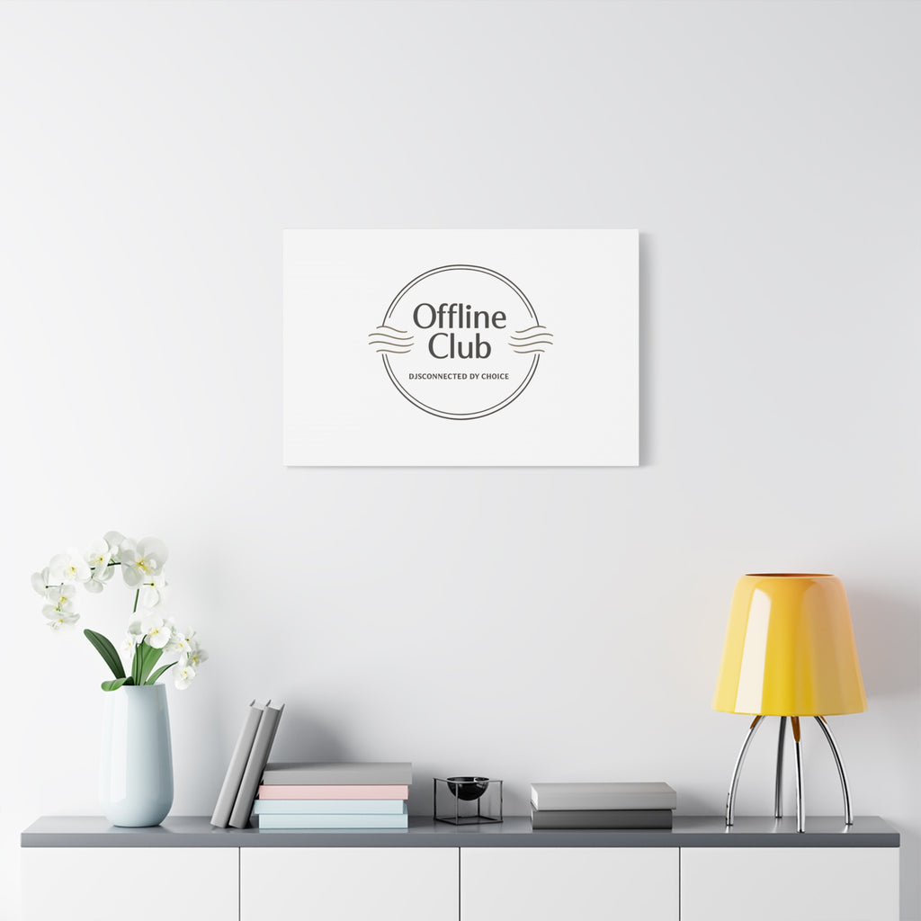 Offline Club Badge Canvas, Digital Detox emblem, log off, no notifications