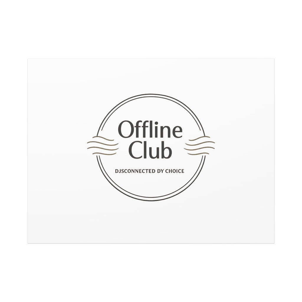 Offline Club Badge Canvas, Digital Detox emblem, log off, no notifications