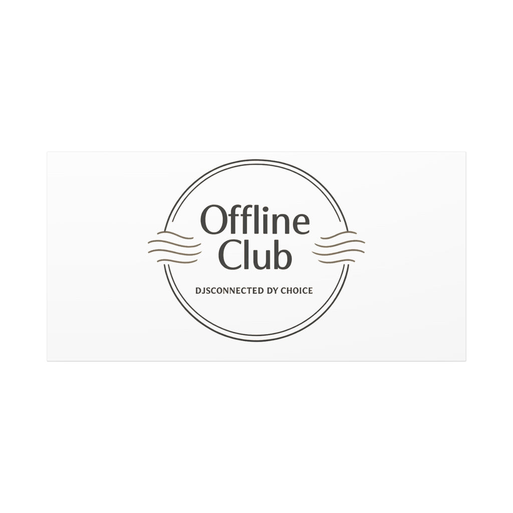 Offline Club Badge Canvas, Digital Detox emblem, log off, no notifications