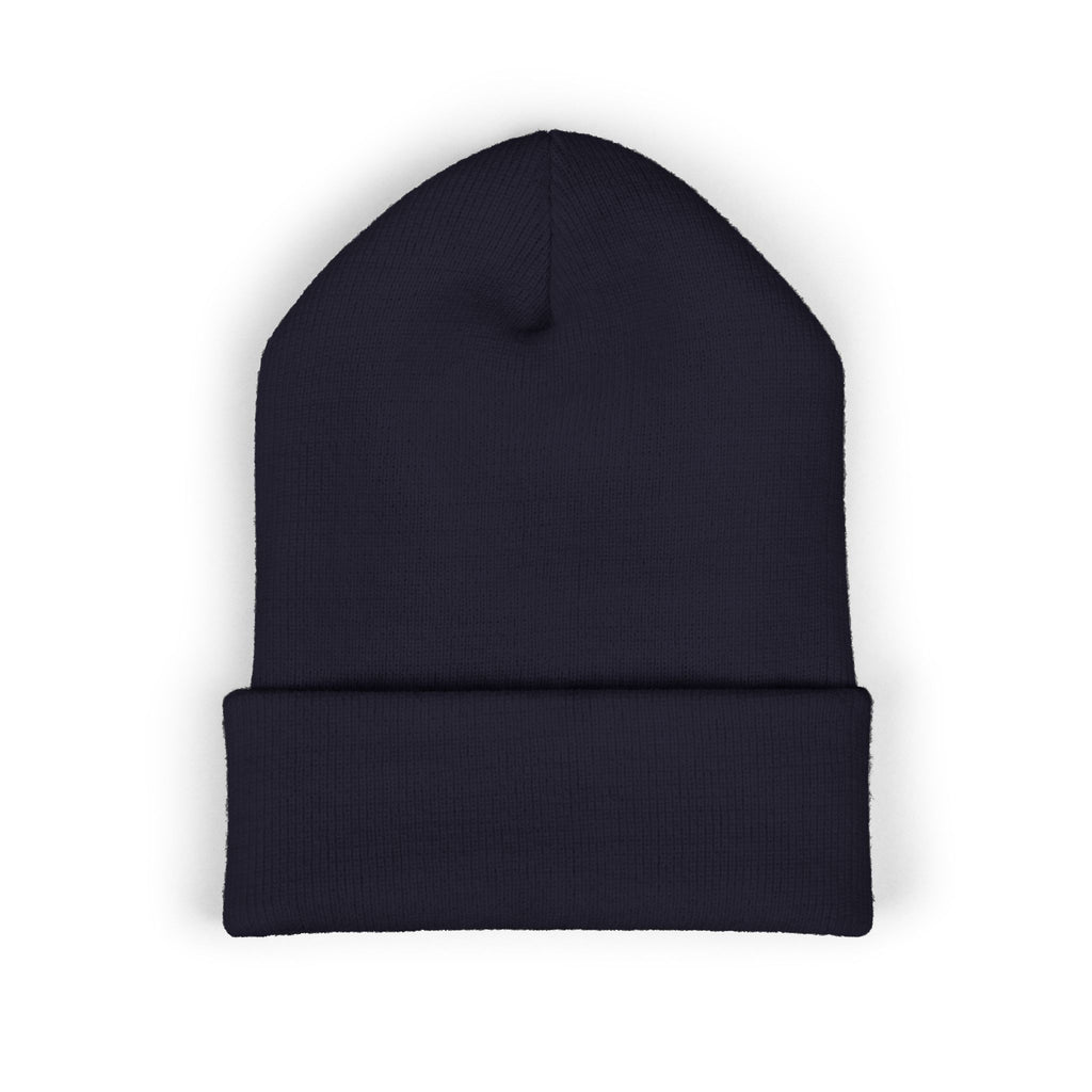 Happy Teddy Embroidered Cuffed Beanie — Cozy Cute Winter Hat