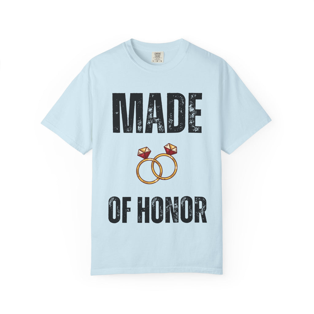 Made of Honor T‑Shirt — Maid of Honor Bridal Party Tee with Wedding Rings