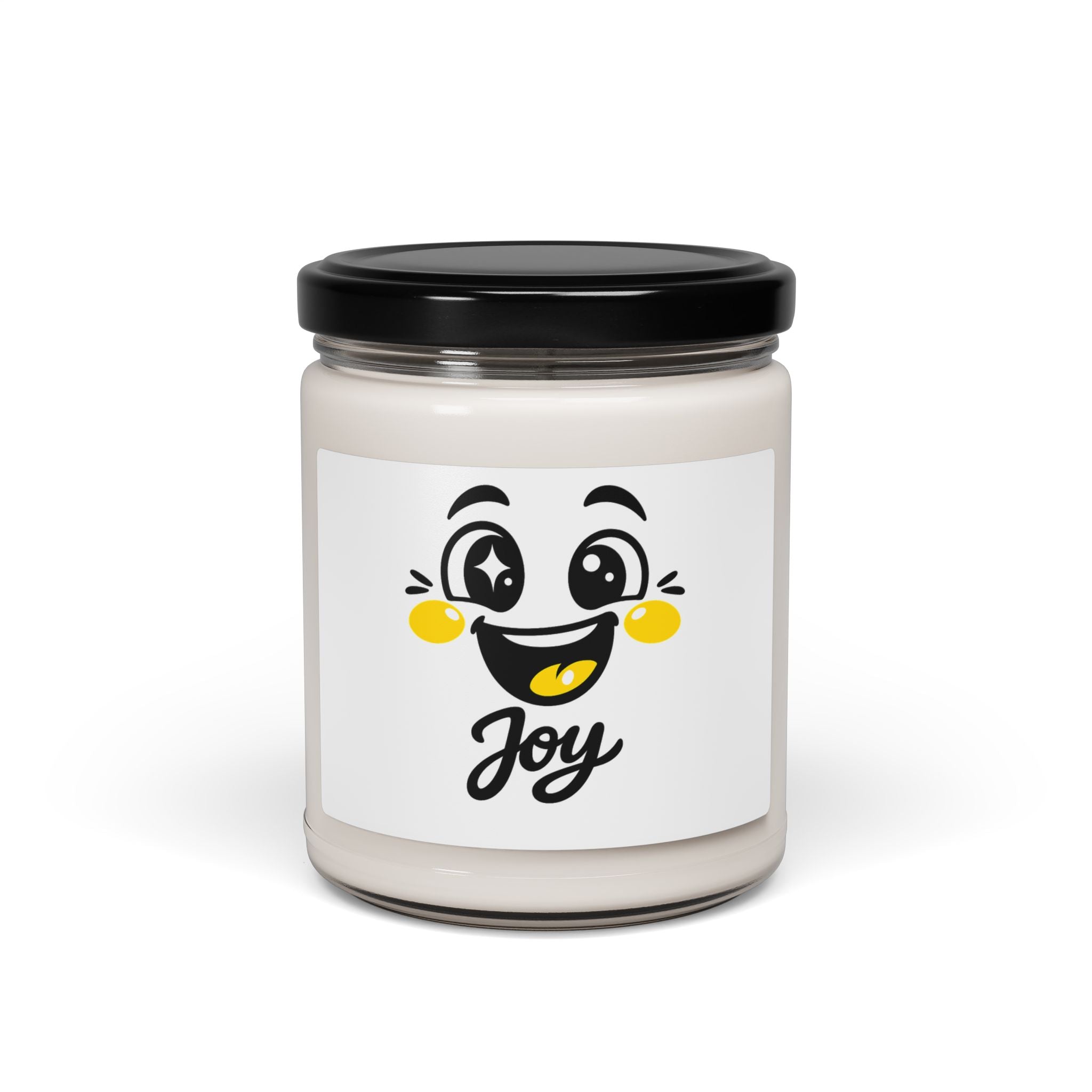 Joy Mood Face Candle | kawaii minimal, thick outline soy candle