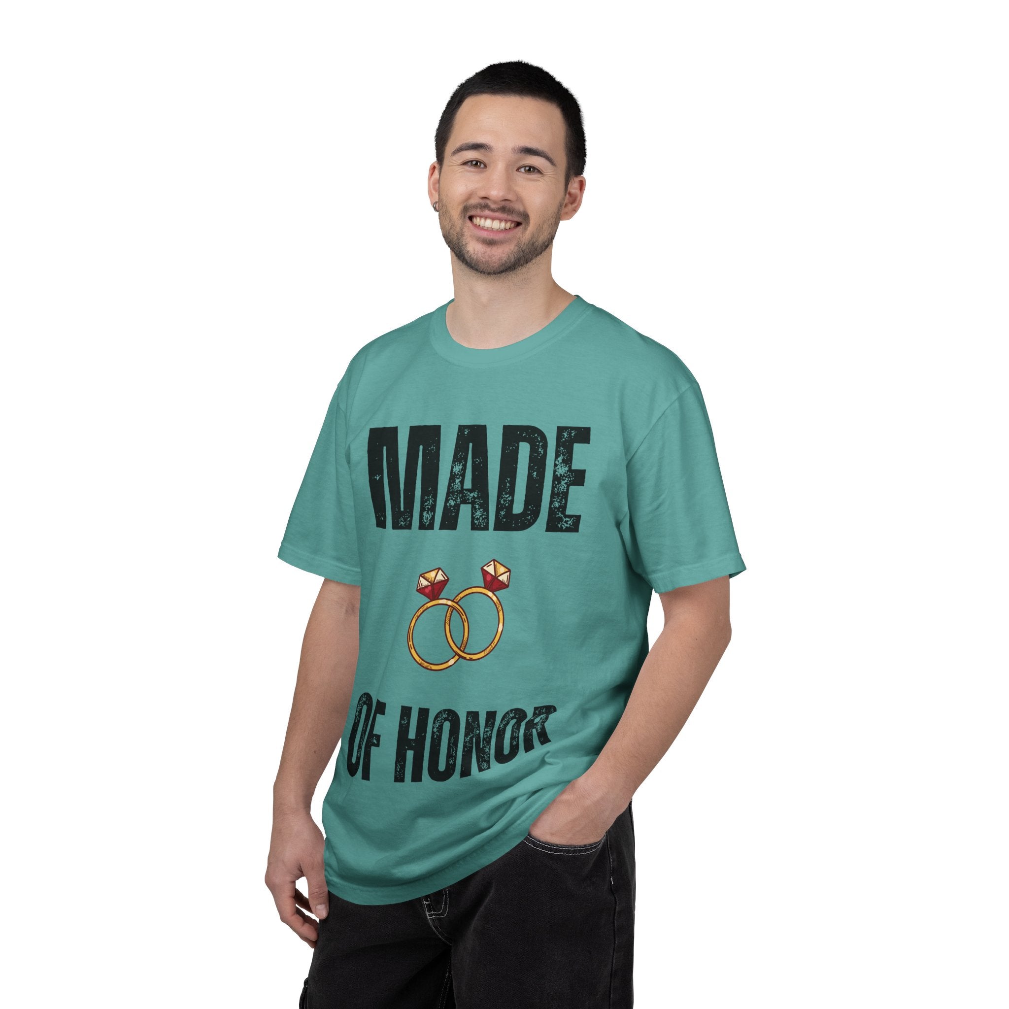 Made of Honor T‑Shirt — Maid of Honor Bridal Party Tee with Wedding Rings