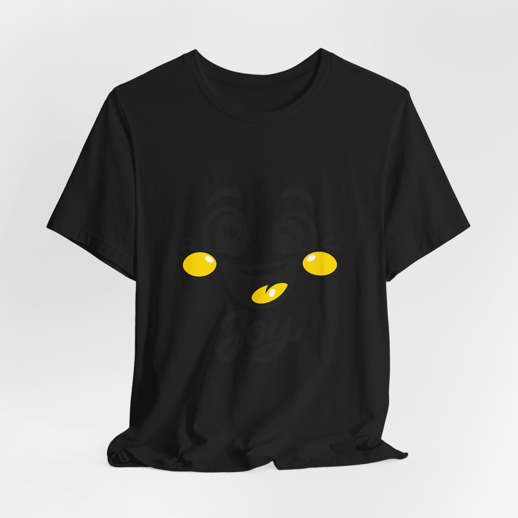 Joy Mood Face T-Shirt | kawaii minimal emoji cartoon, thick outline