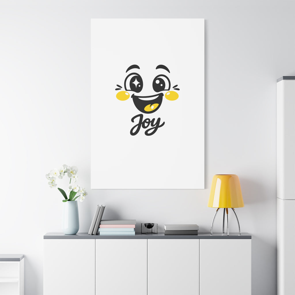 Joy Mood Face Canvas | kawaii minimal, thick outline emoji cartoon