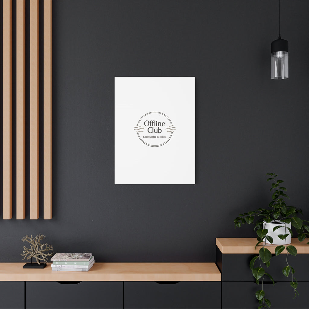 Offline Club Badge Canvas, Digital Detox emblem, log off, no notifications