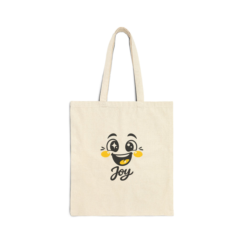 Joy Mood Face Tote | kawaii minimal blob, thick outline emoji cartoon