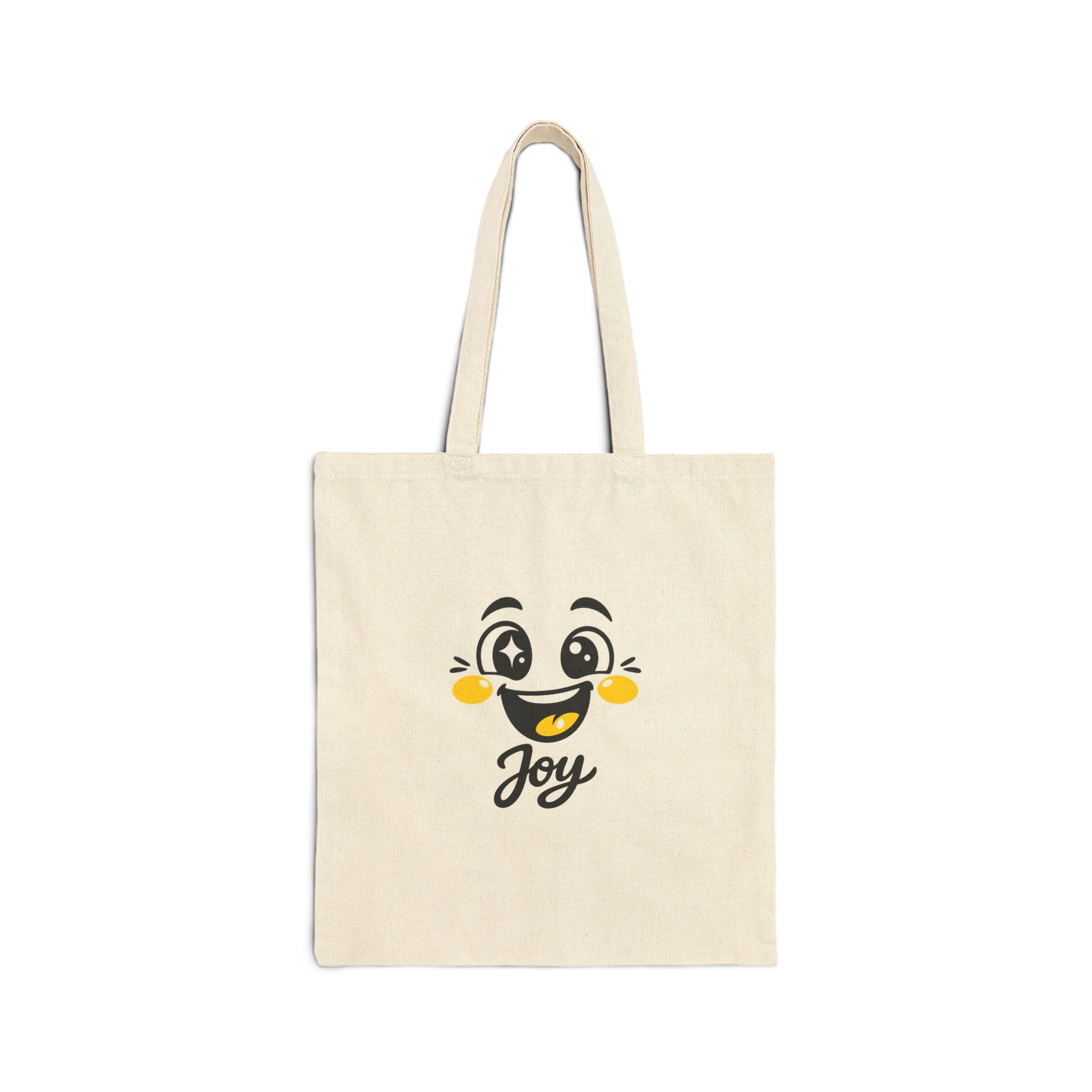 Joy Mood Face Tote | kawaii minimal blob, thick outline emoji cartoon