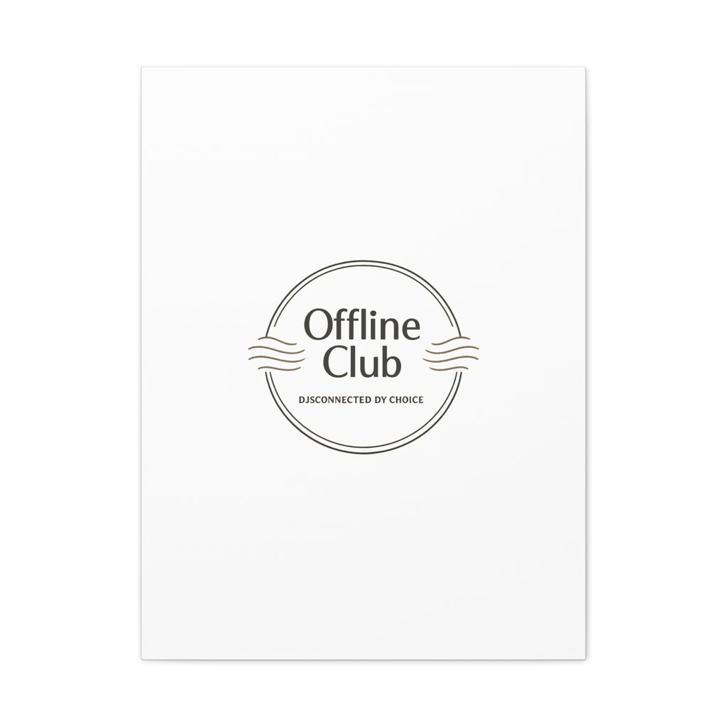 Offline Club Badge Canvas, Digital Detox emblem, log off, no notifications