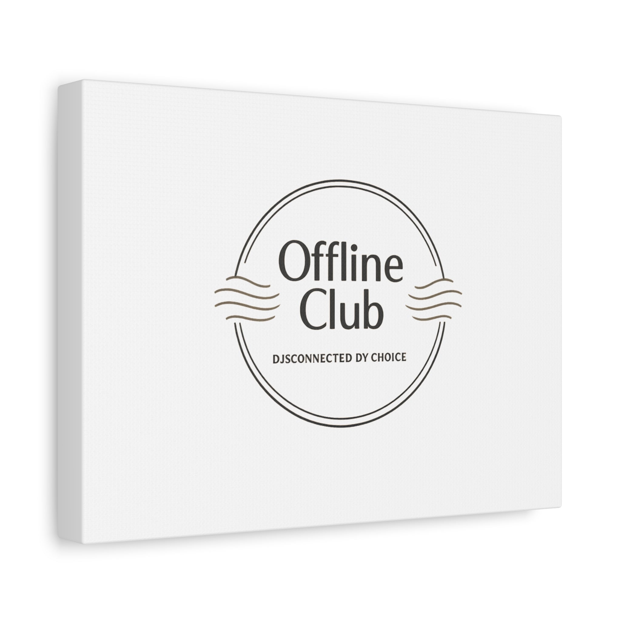 Offline Club Badge Canvas, Digital Detox emblem, log off, no notifications