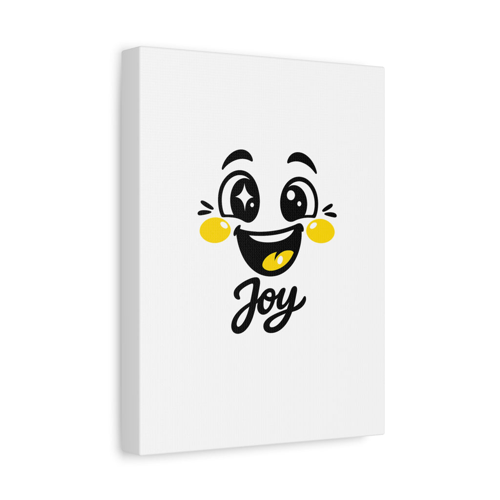 Joy Mood Face Canvas | kawaii minimal, thick outline emoji cartoon