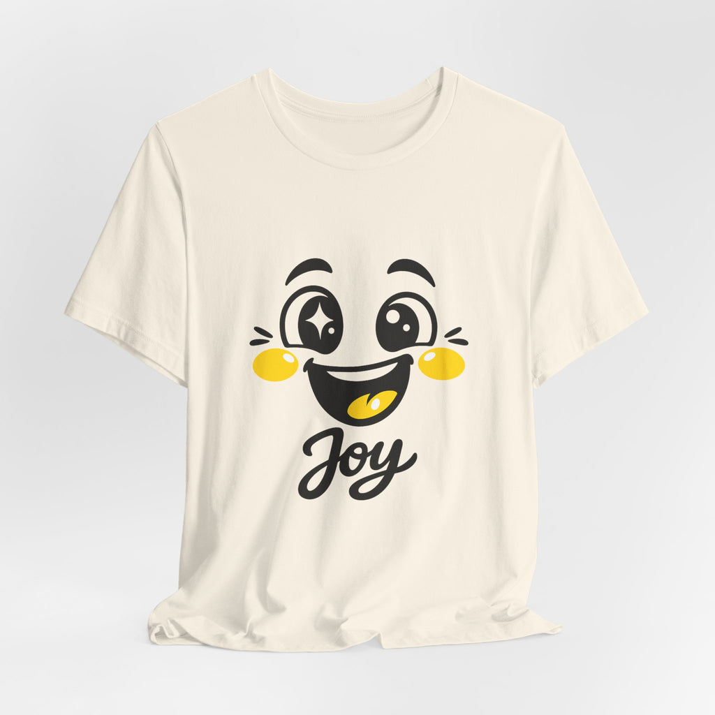 Joy Mood Face T-Shirt | kawaii minimal emoji cartoon, thick outline