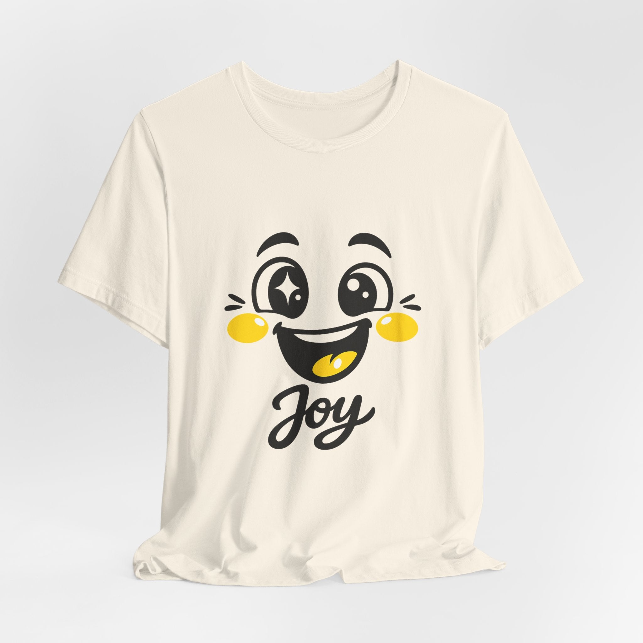 Joy Mood Face T-Shirt | kawaii minimal emoji cartoon, thick outline