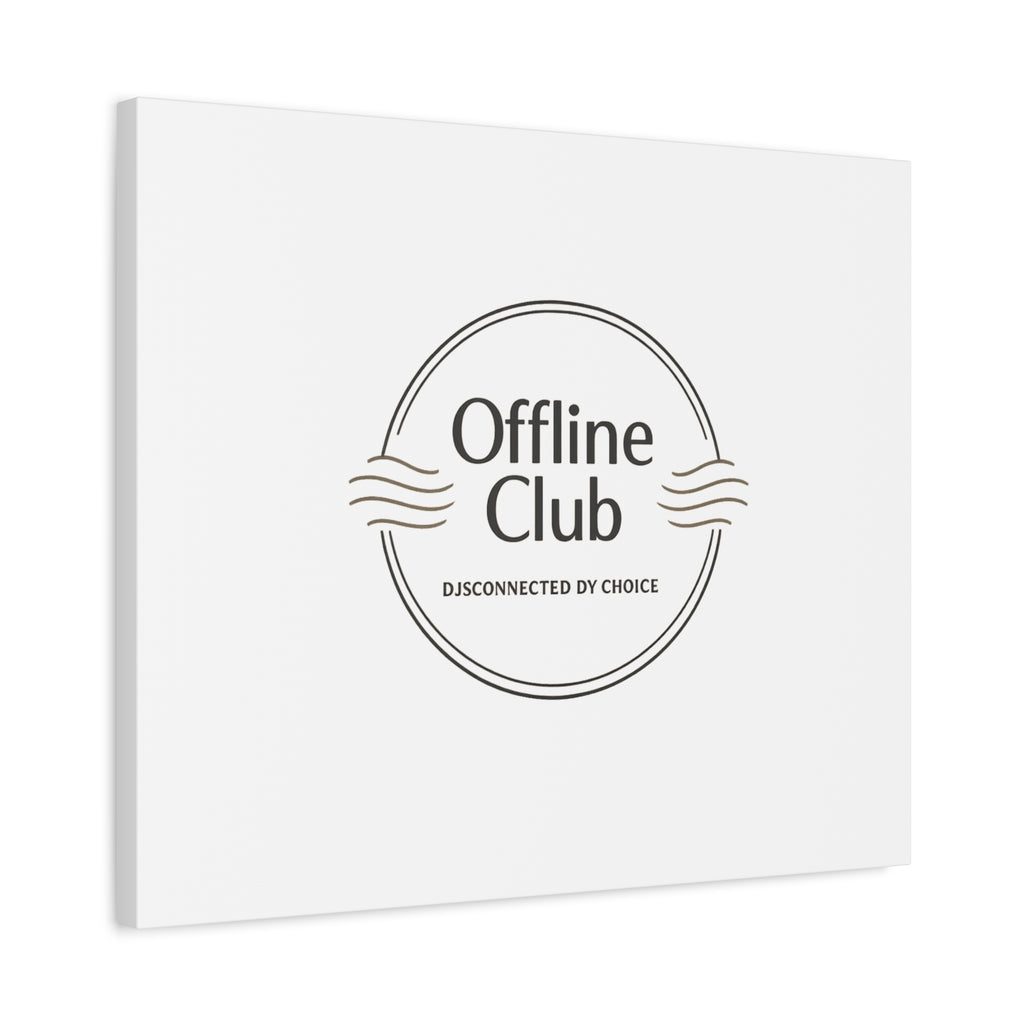 Offline Club Badge Canvas, Digital Detox emblem, log off, no notifications