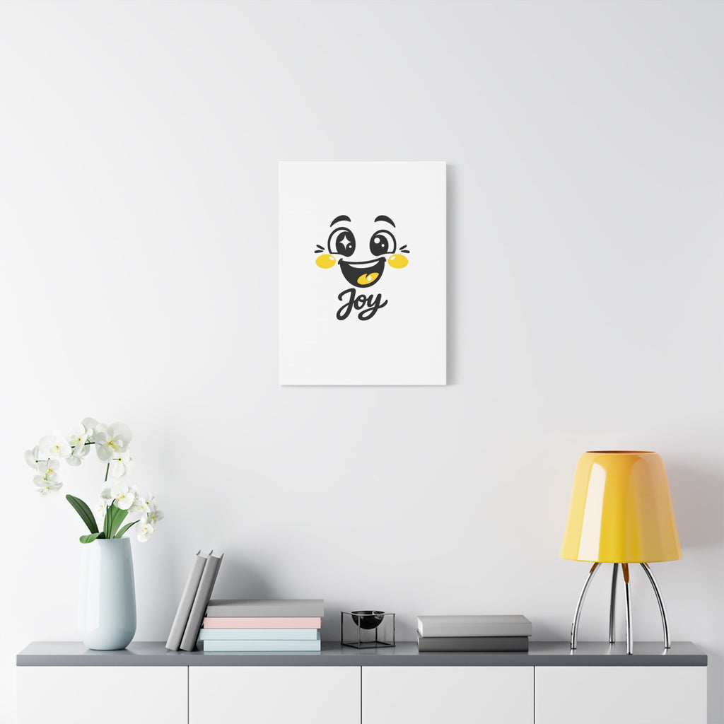 Joy Mood Face Canvas | kawaii minimal, thick outline emoji cartoon
