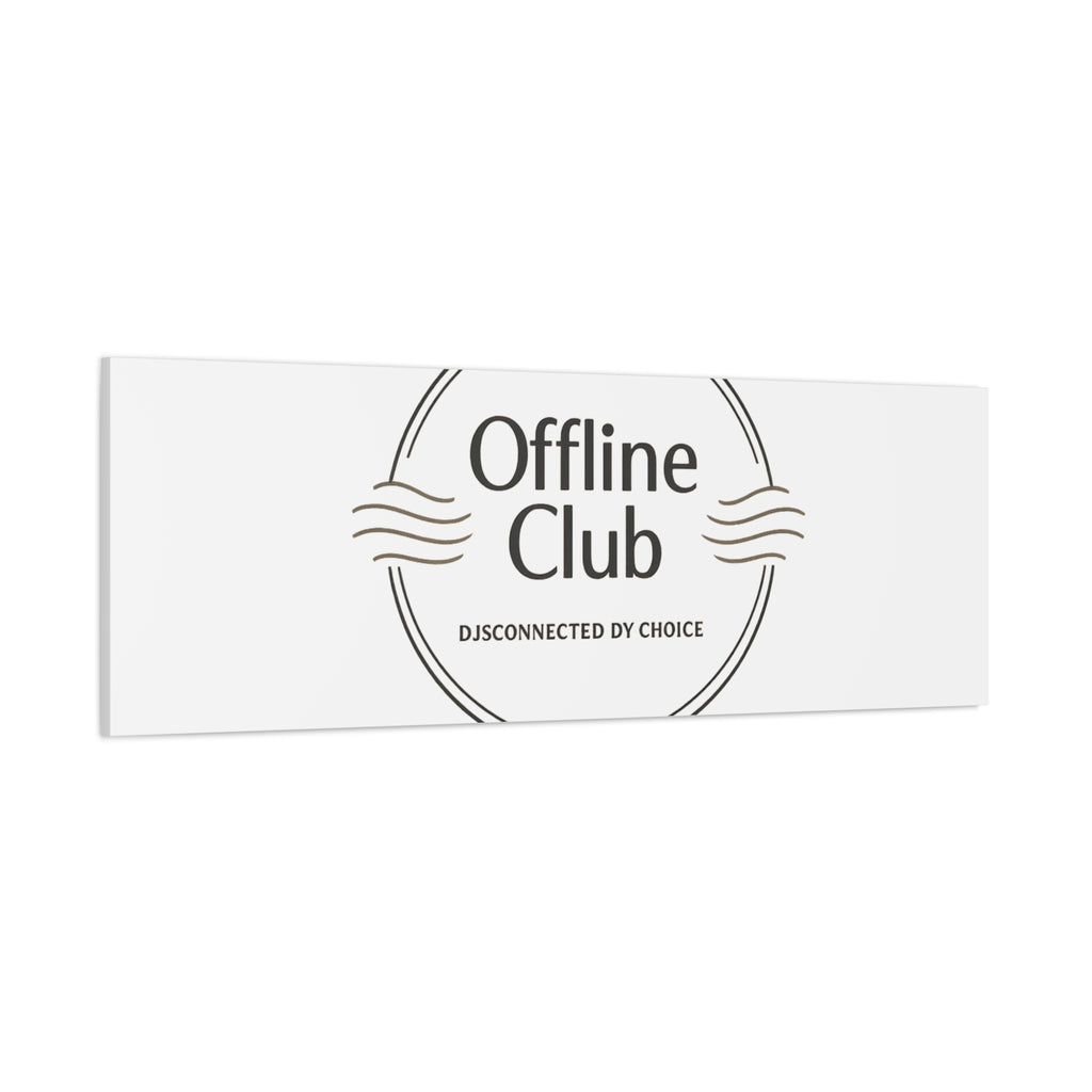 Offline Club Badge Canvas, Digital Detox emblem, log off, no notifications