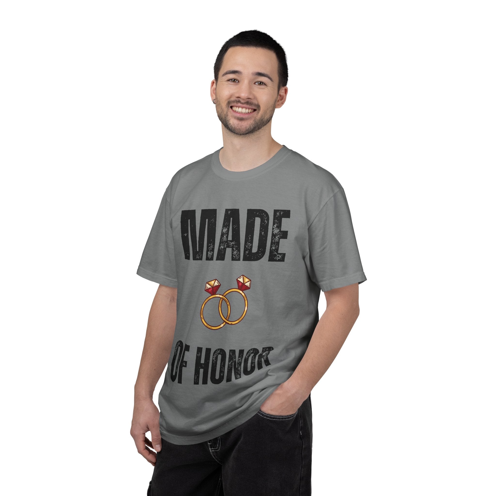 Made of Honor T‑Shirt — Maid of Honor Bridal Party Tee with Wedding Rings