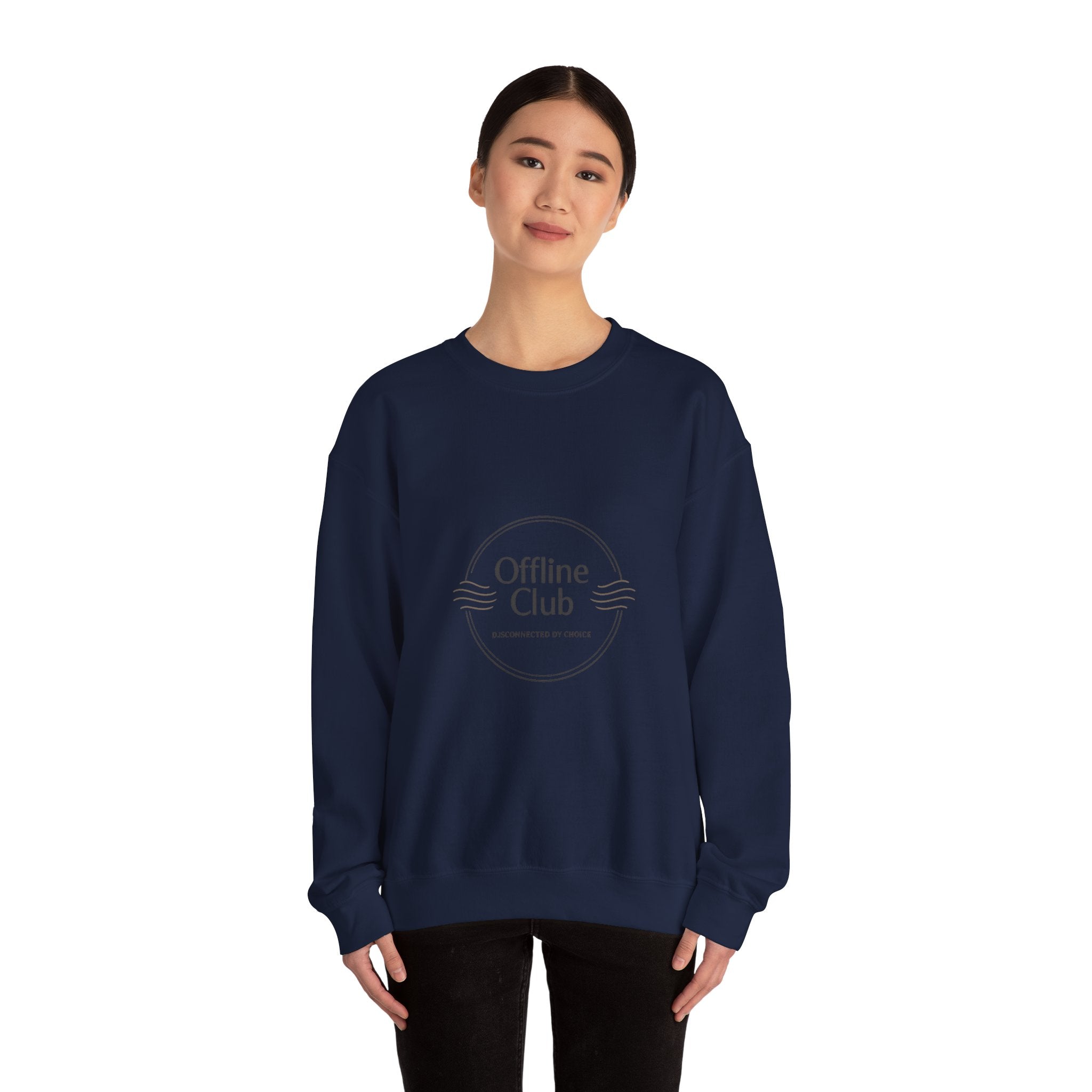 Offline Club badge Crewneck Sweatshirt | digital detox, log off