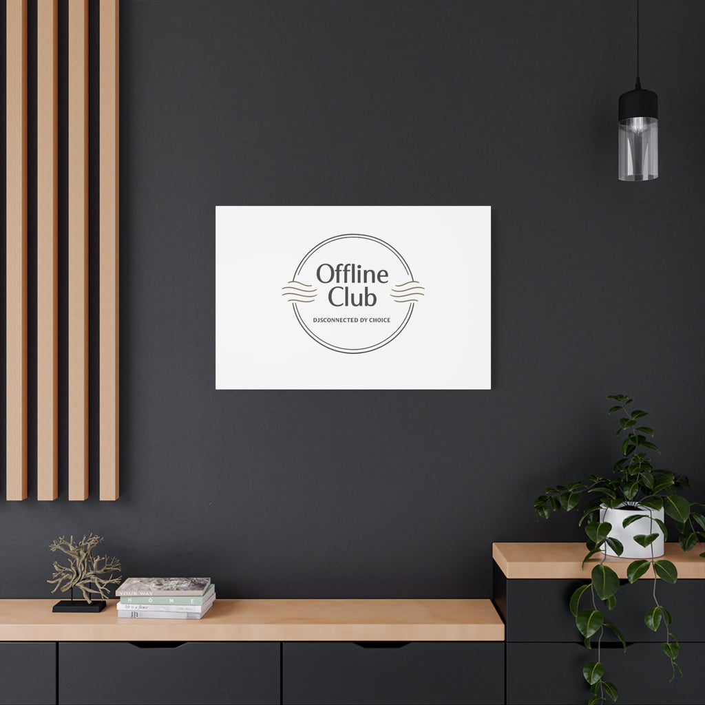 Offline Club Badge Canvas, Digital Detox emblem, log off, no notifications