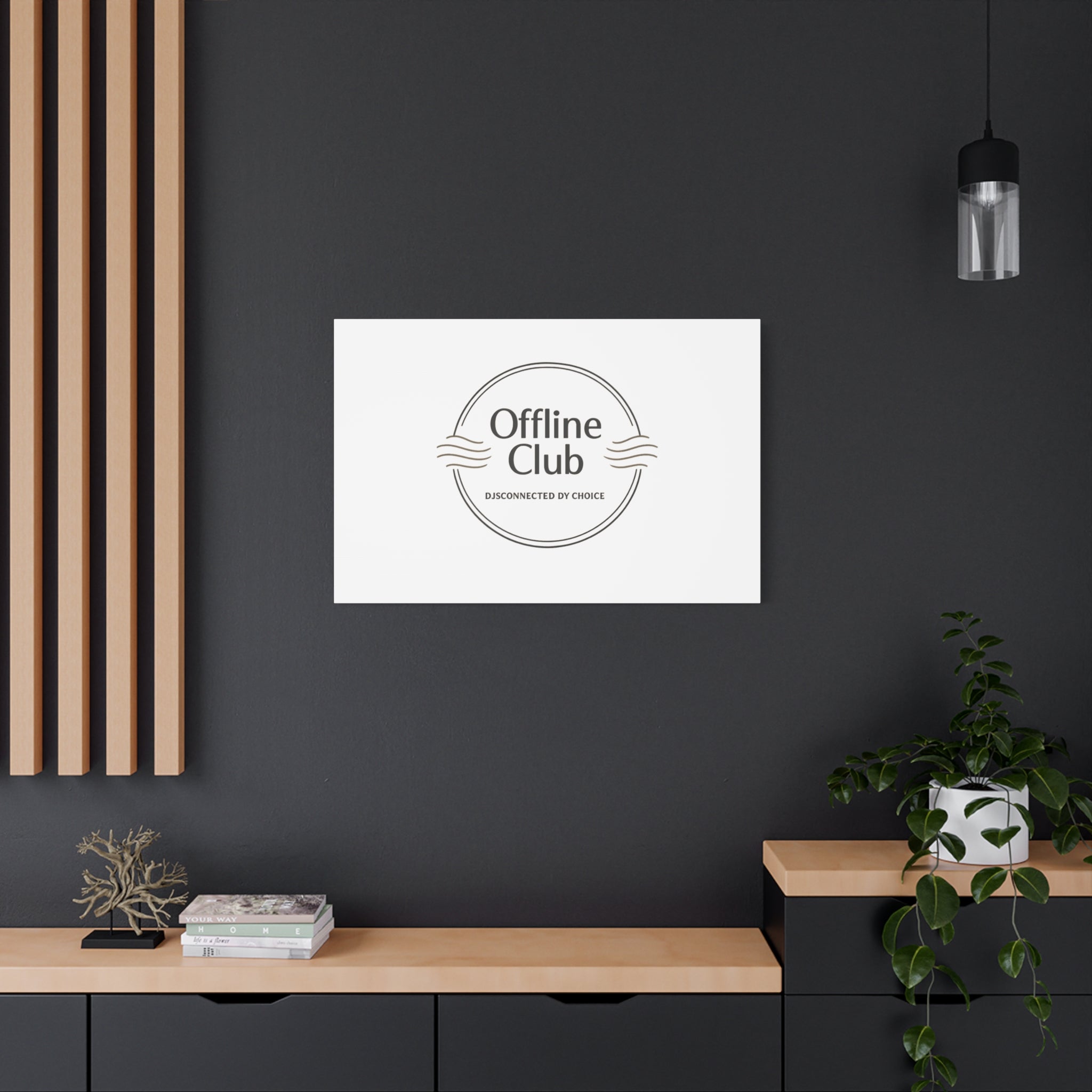 Offline Club Badge Canvas, Digital Detox emblem, log off, no notifications