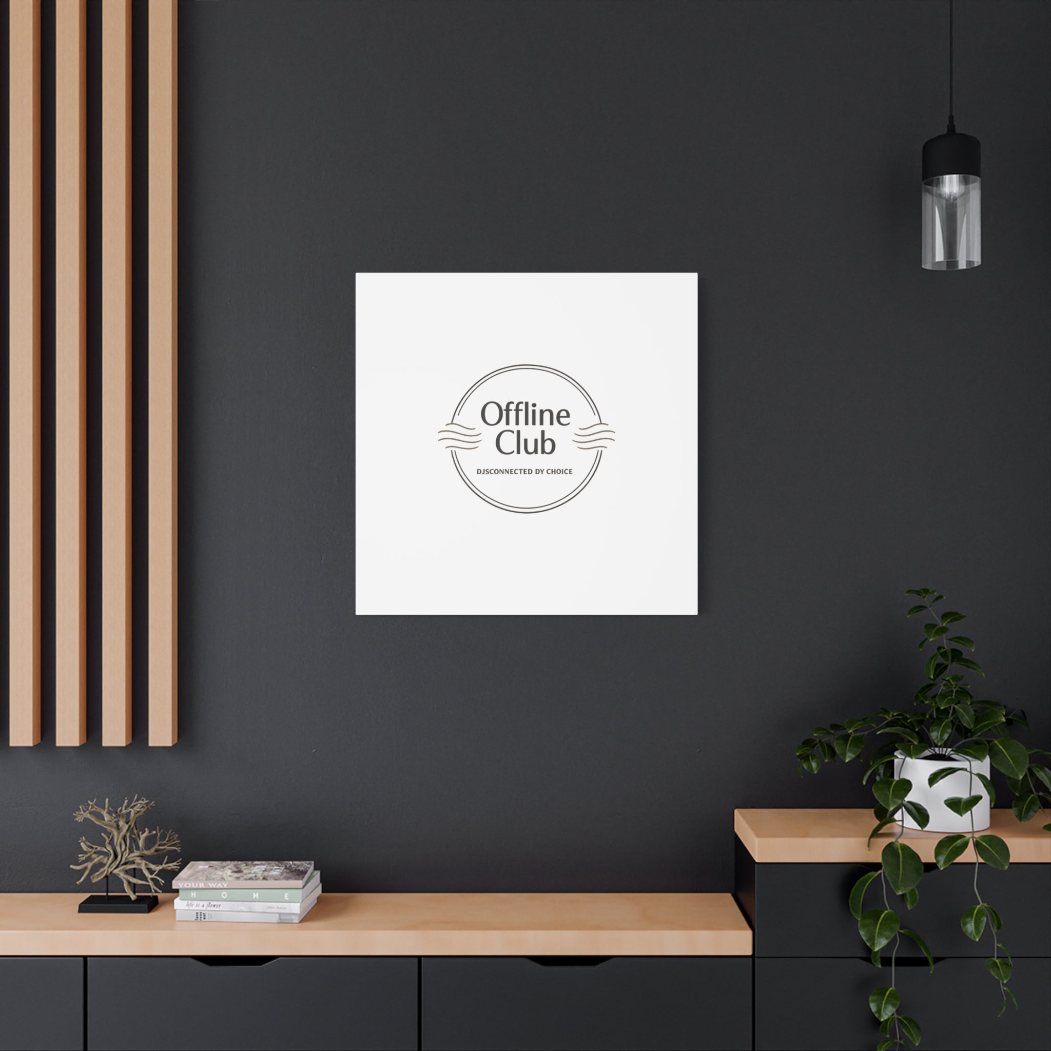 Offline Club Badge Canvas, Digital Detox emblem, log off, no notifications