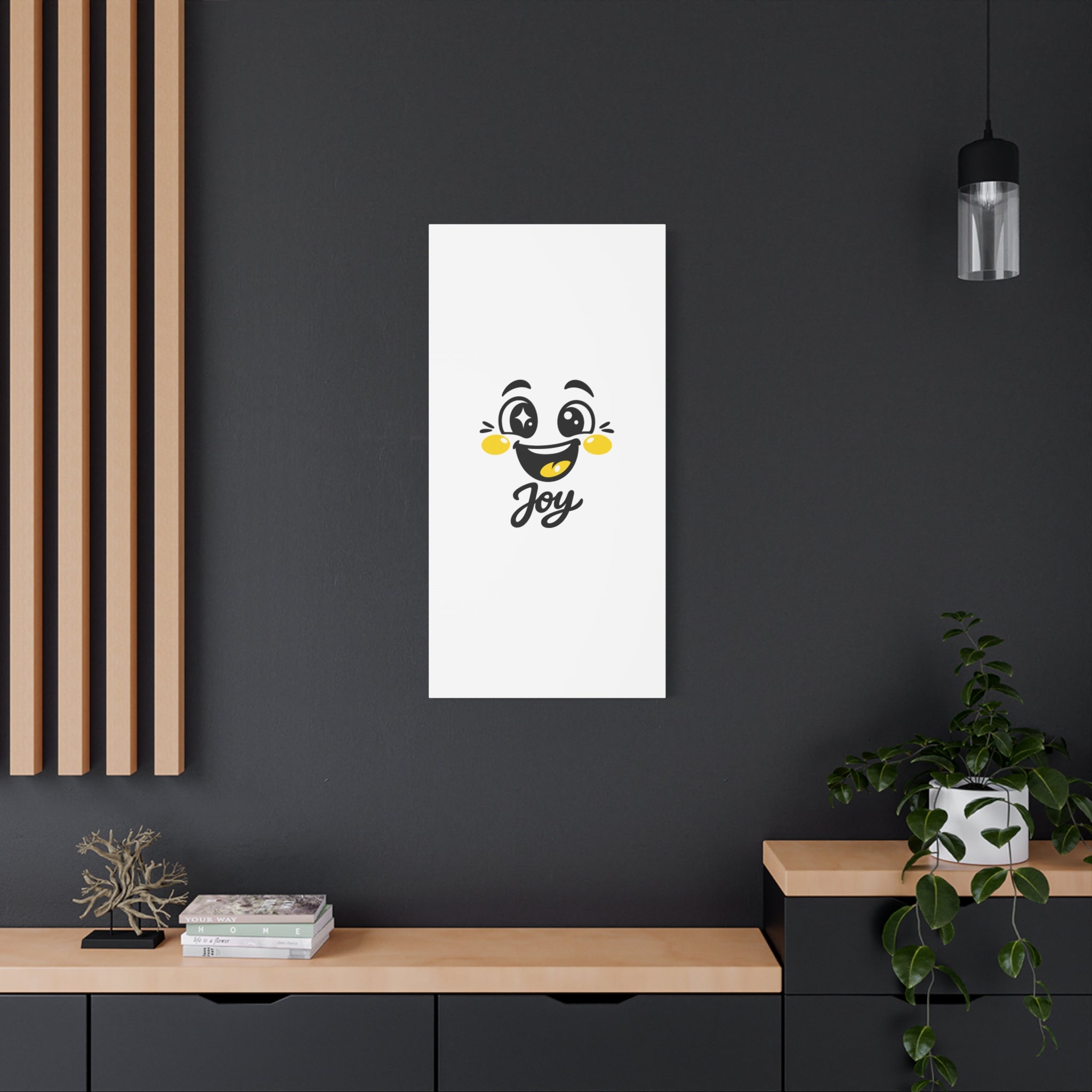 Joy Mood Face Canvas | kawaii minimal, thick outline emoji cartoon
