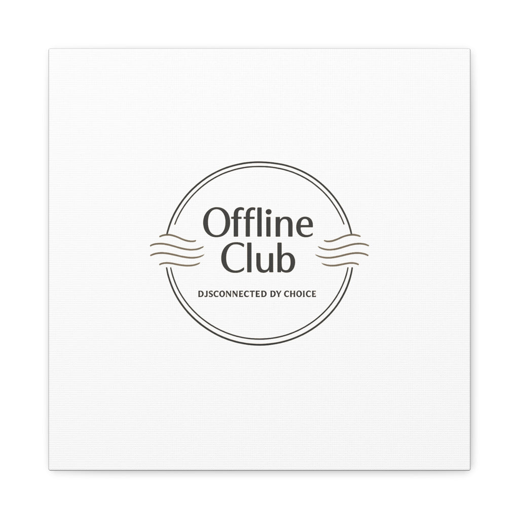 Offline Club Badge Canvas, Digital Detox emblem, log off, no notifications