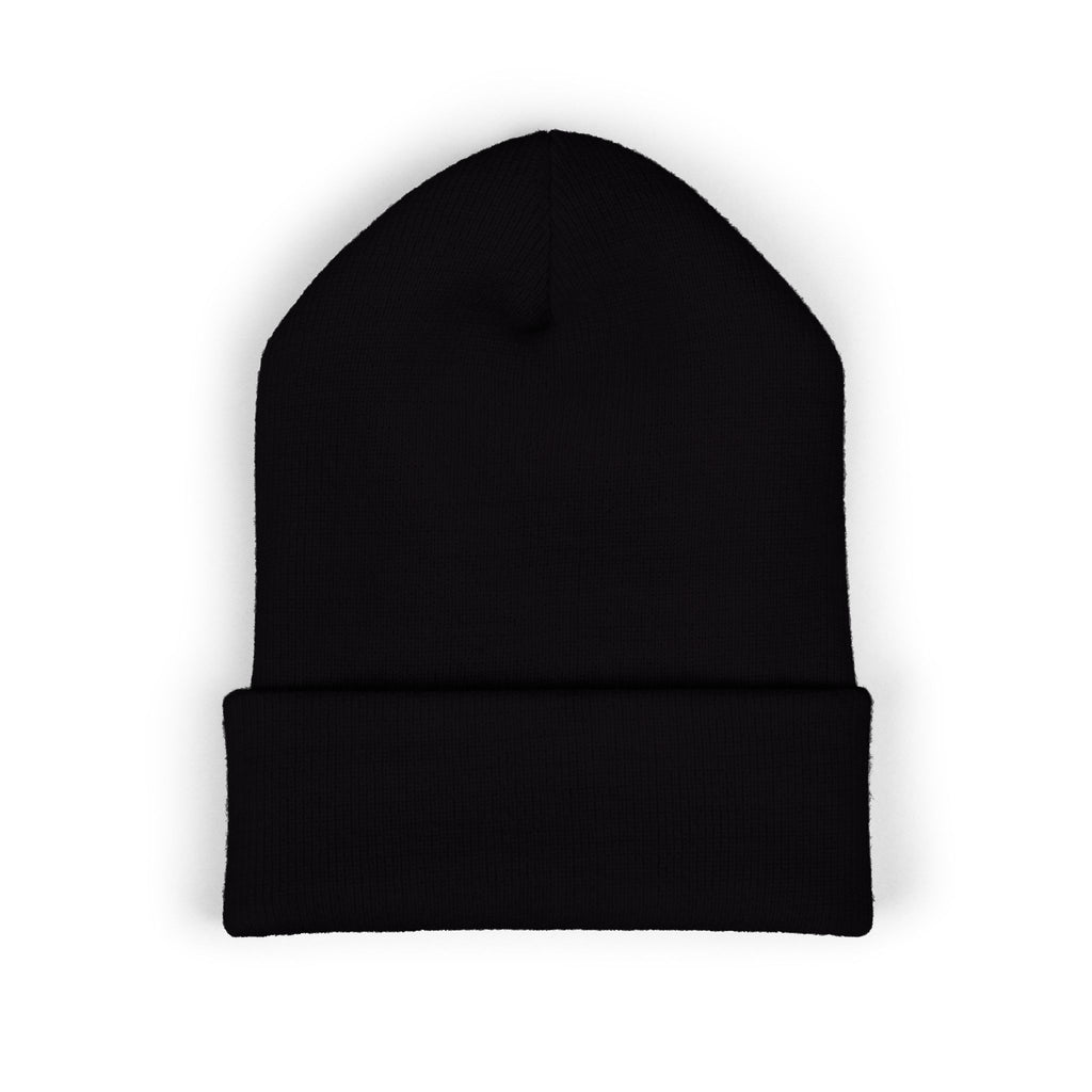 Happy Teddy Embroidered Cuffed Beanie — Cozy Cute Winter Hat