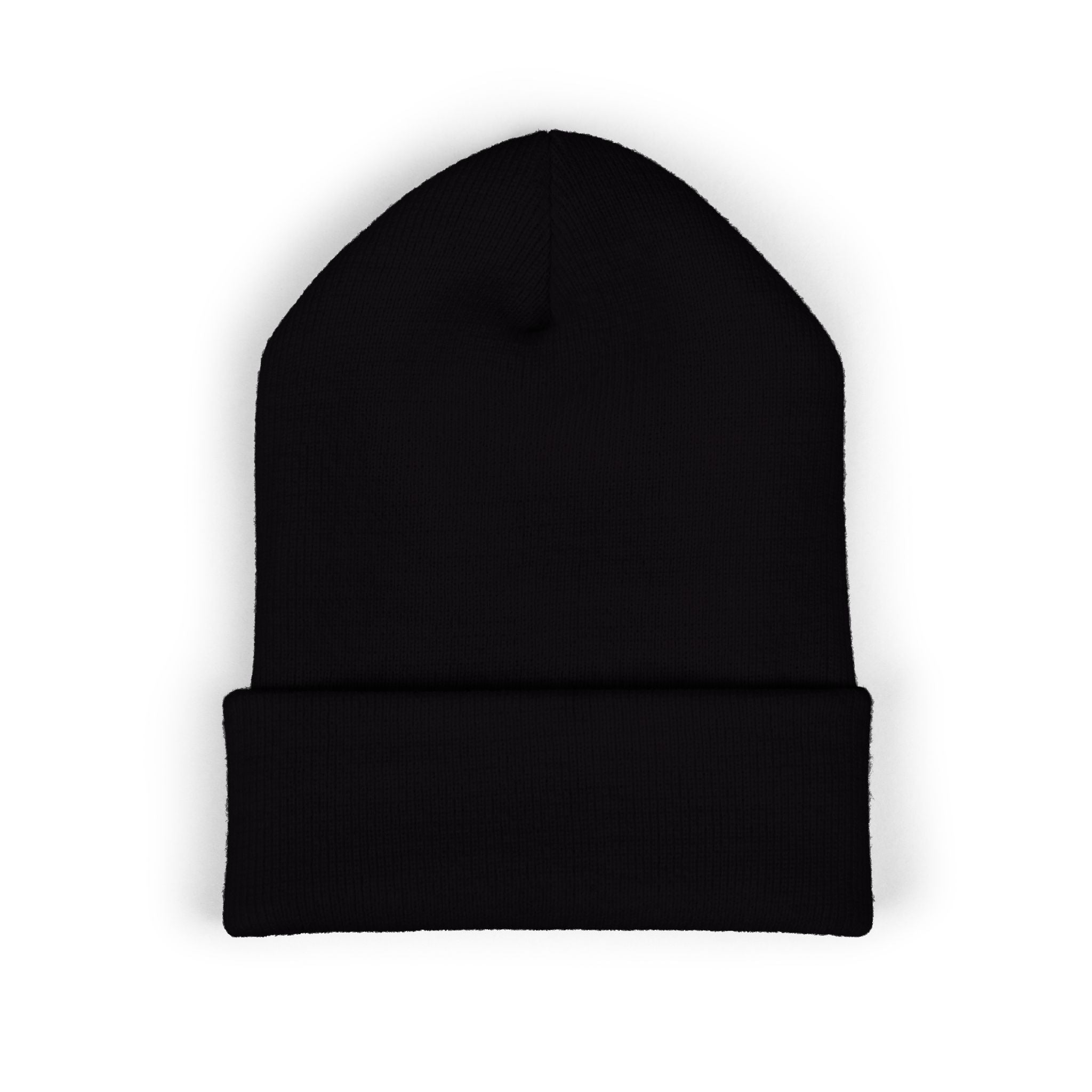 Happy Teddy Embroidered Cuffed Beanie — Cozy Cute Winter Hat