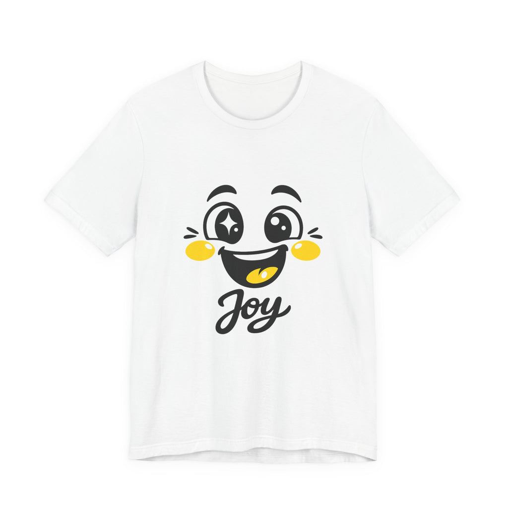 Joy Mood Face T-Shirt | kawaii minimal emoji cartoon, thick outline
