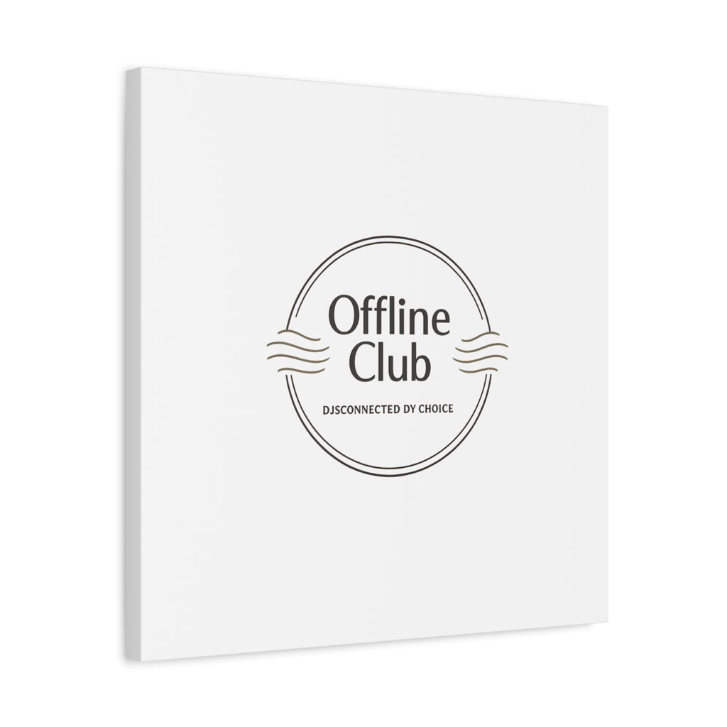 Offline Club Badge Canvas, Digital Detox emblem, log off, no notifications