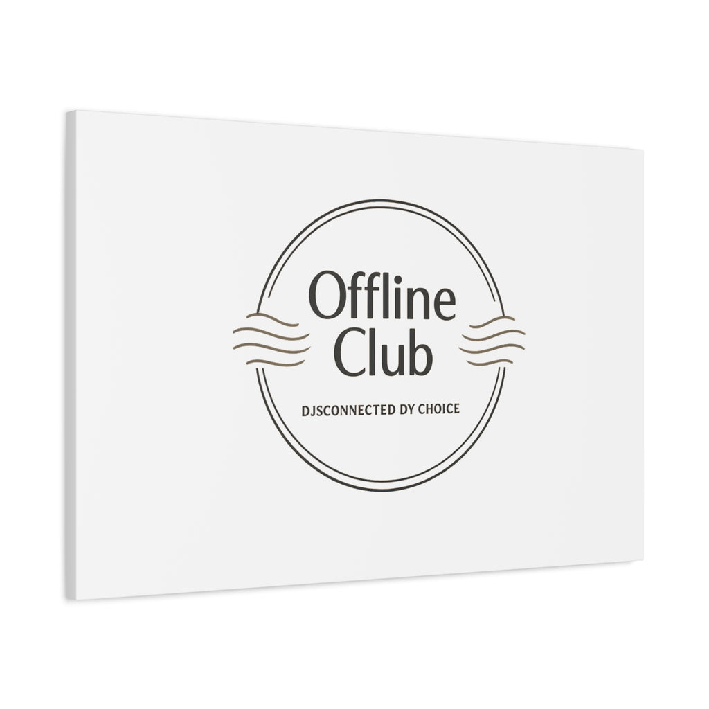 Offline Club Badge Canvas, Digital Detox emblem, log off, no notifications