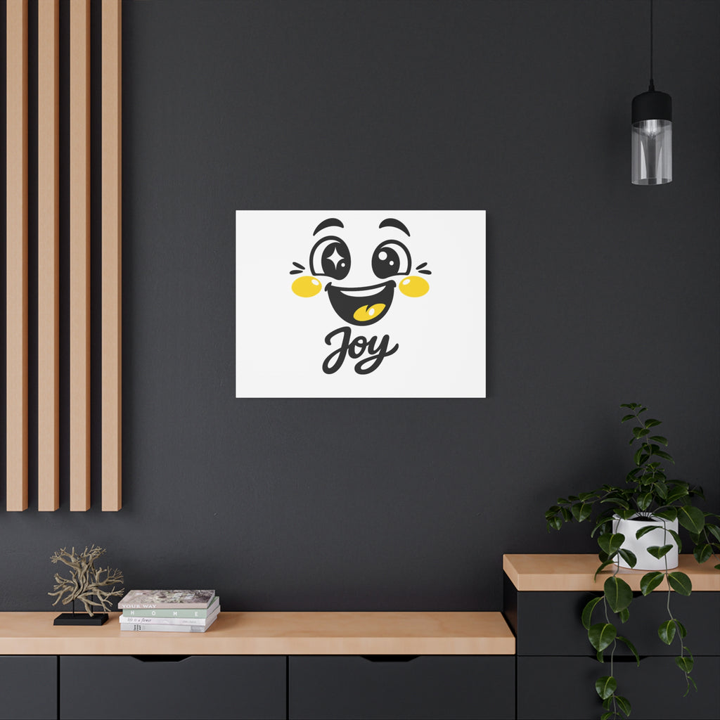 Joy Mood Face Canvas | kawaii minimal, thick outline emoji cartoon