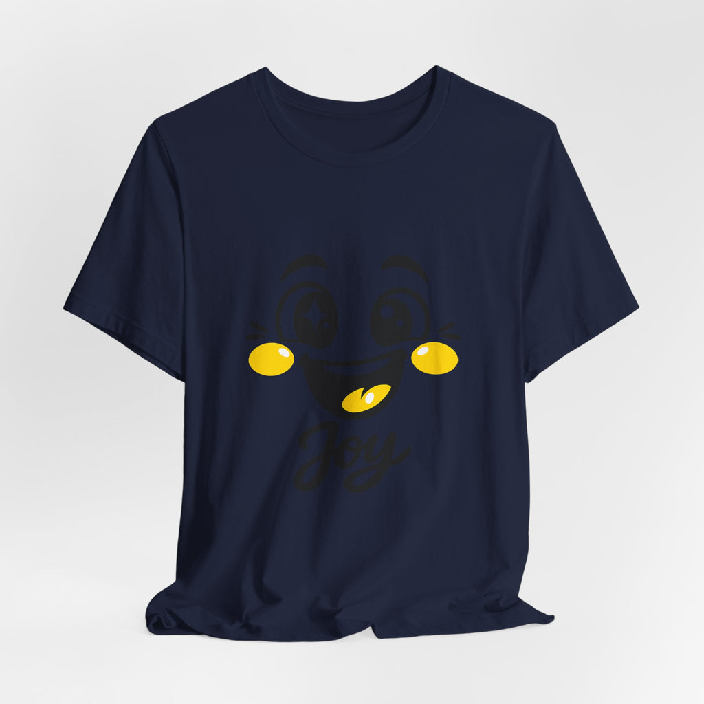 Joy Mood Face T-Shirt | kawaii minimal emoji cartoon, thick outline