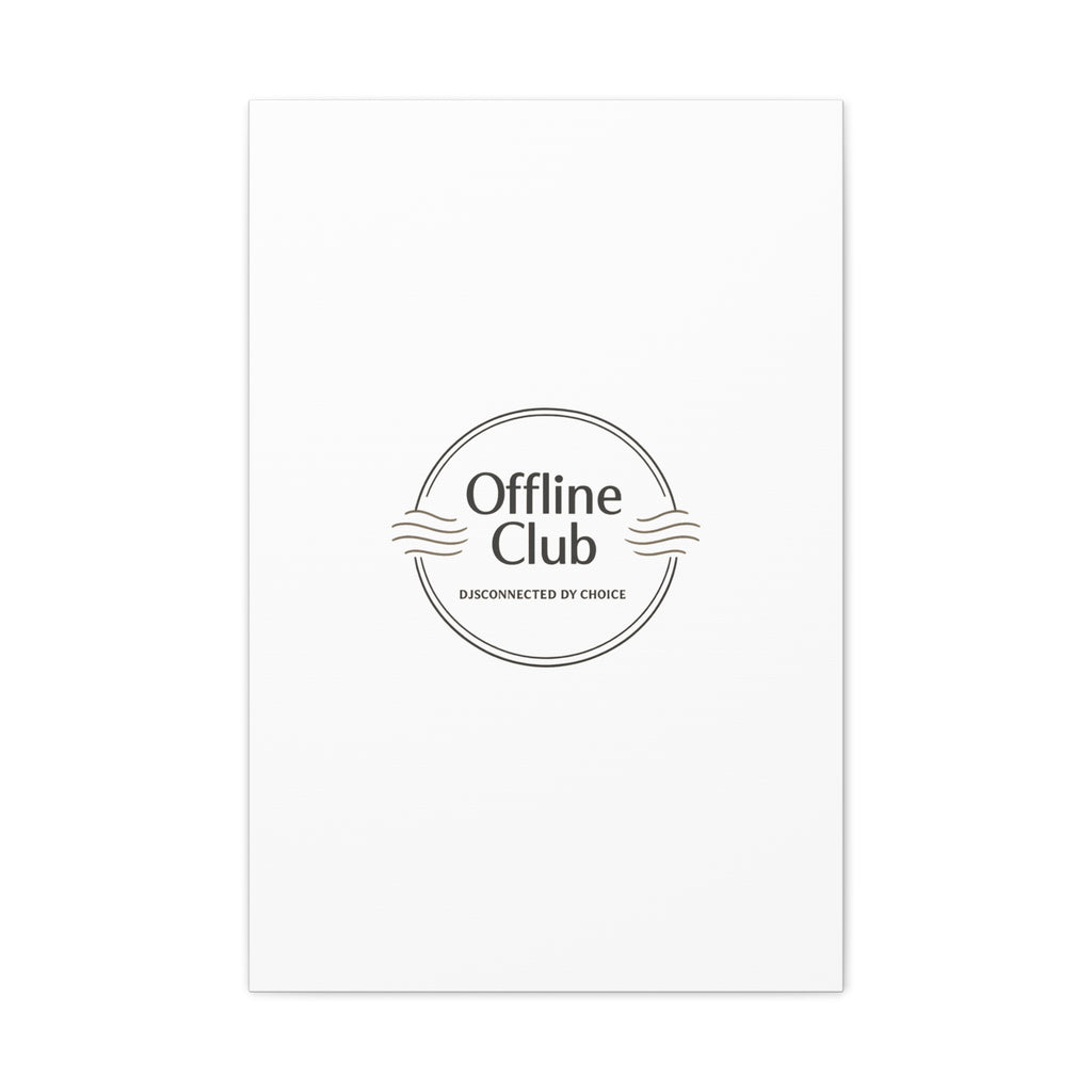 Offline Club Badge Canvas, Digital Detox emblem, log off, no notifications
