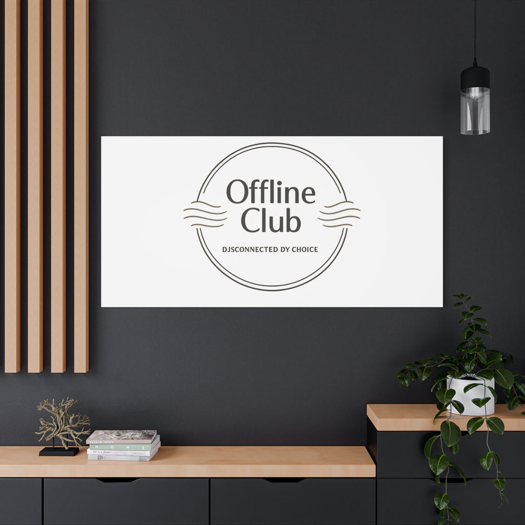 Offline Club Badge Canvas, Digital Detox emblem, log off, no notifications