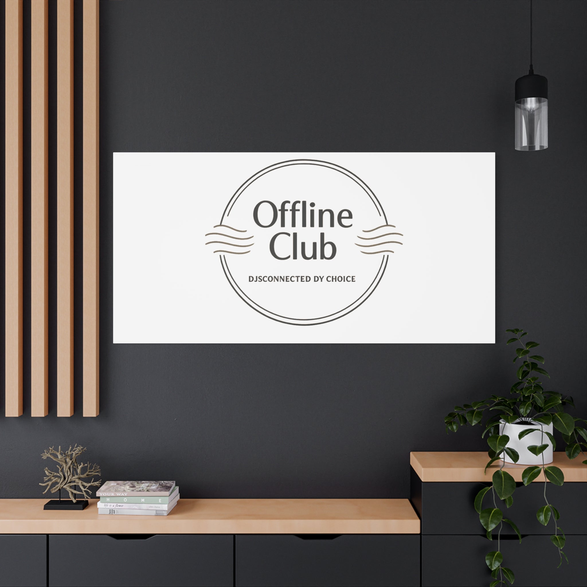 Offline Club Badge Canvas, Digital Detox emblem, log off, no notifications