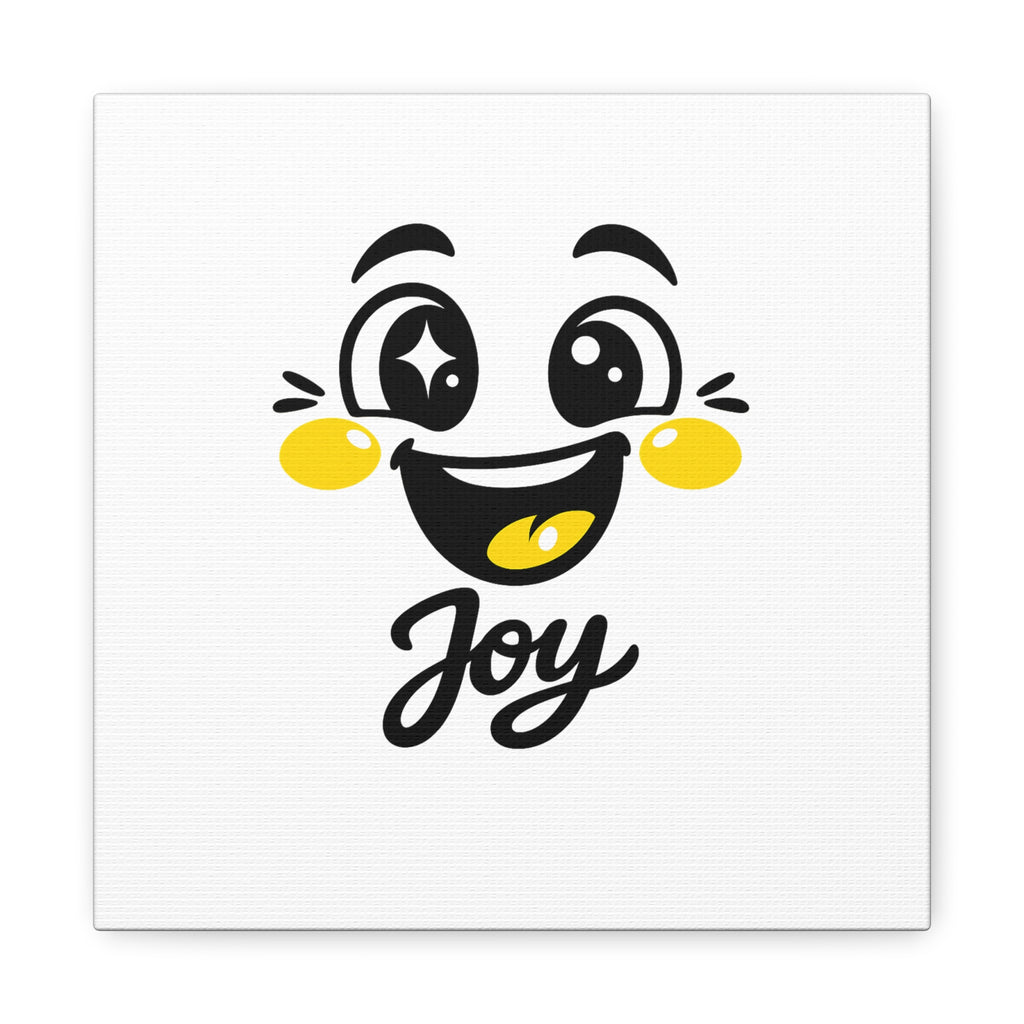Joy Mood Face Canvas | kawaii minimal, thick outline emoji cartoon