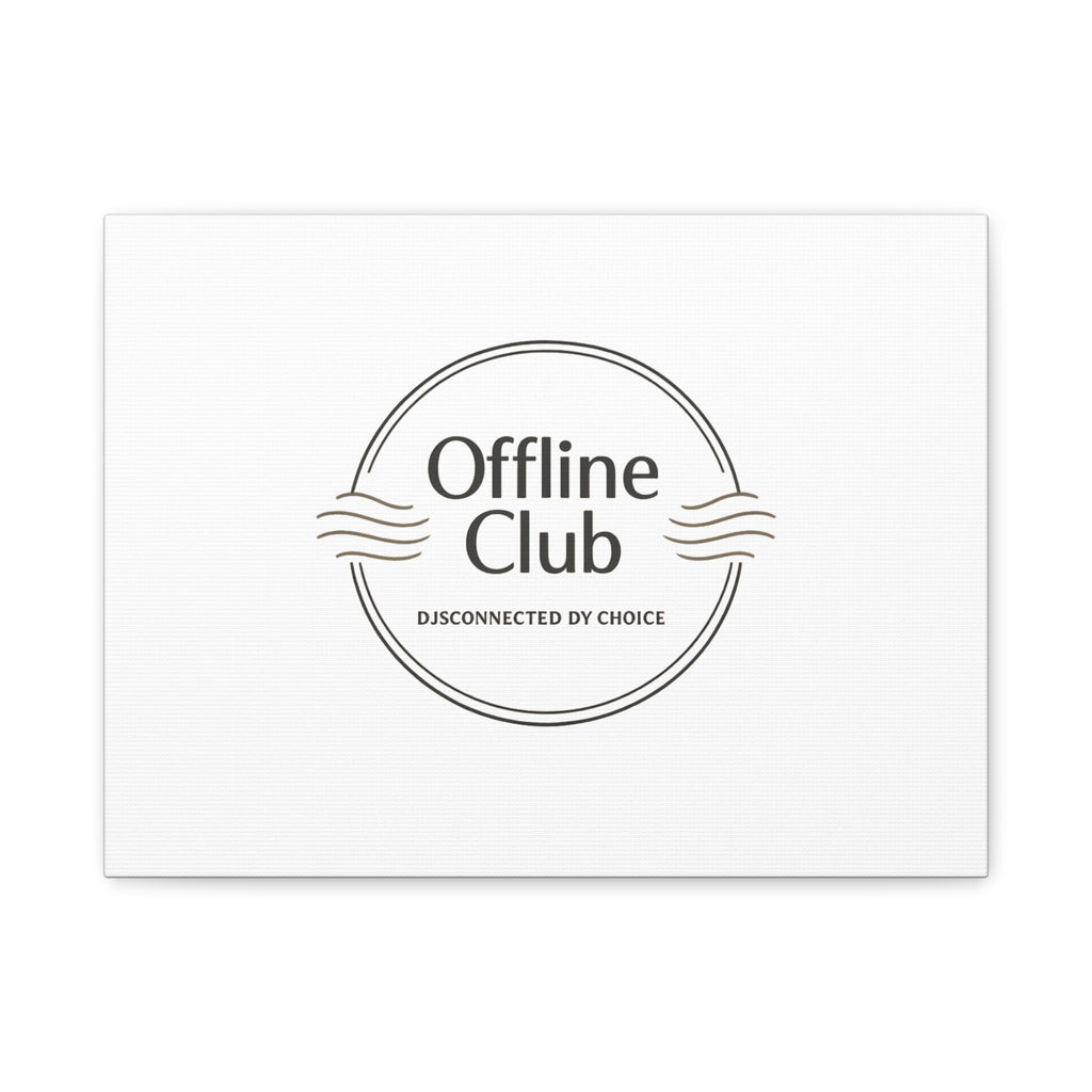 Offline Club Badge Canvas, Digital Detox emblem, log off, no notifications