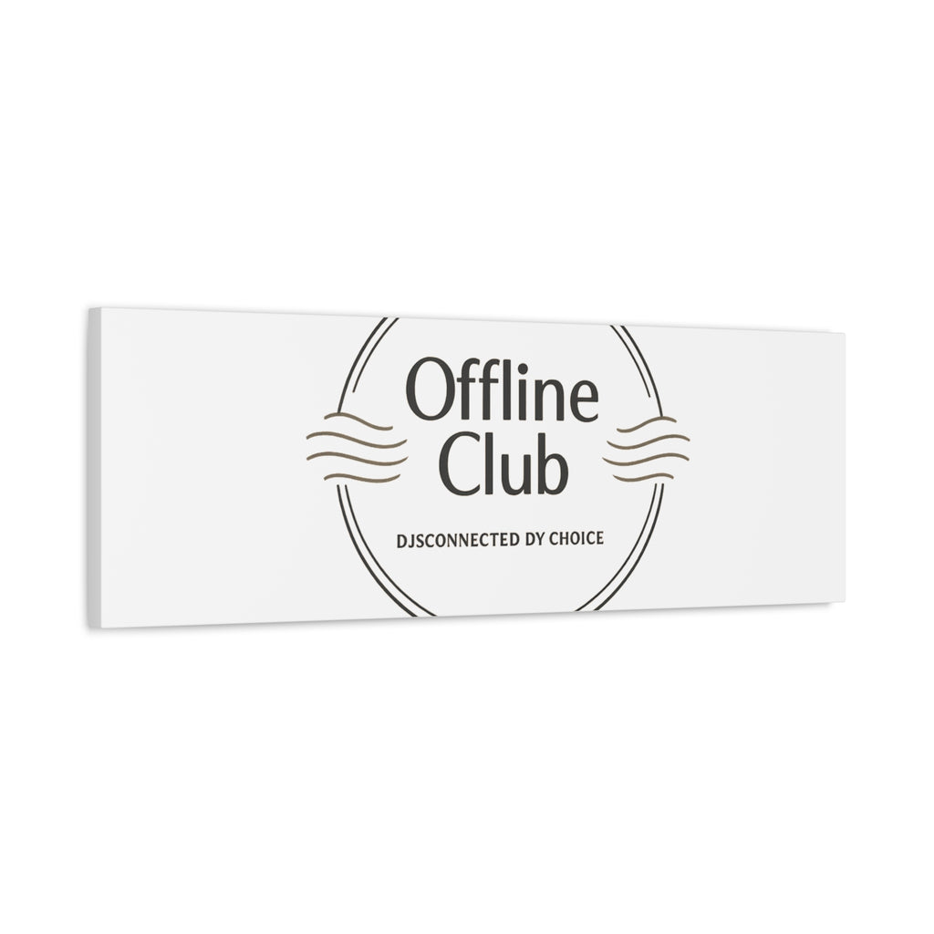 Offline Club Badge Canvas, Digital Detox emblem, log off, no notifications