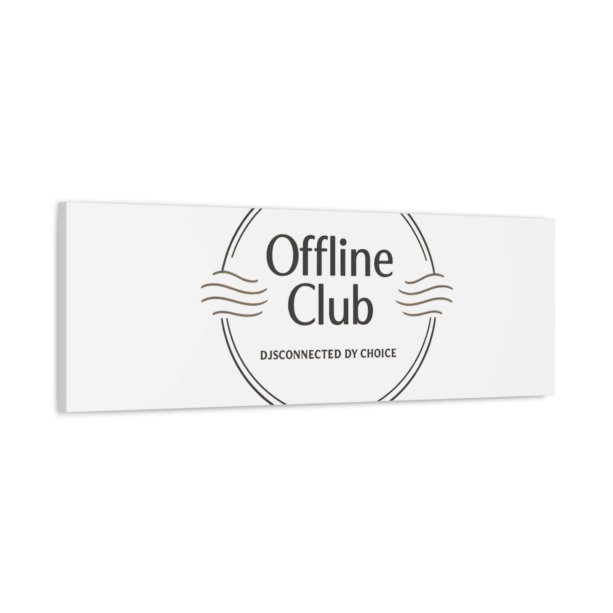 Offline Club Badge Canvas, Digital Detox emblem, log off, no notifications