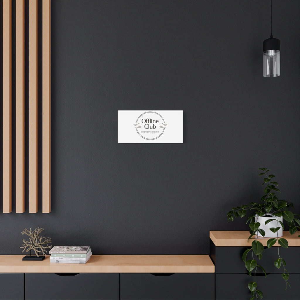 Offline Club Badge Canvas, Digital Detox emblem, log off, no notifications