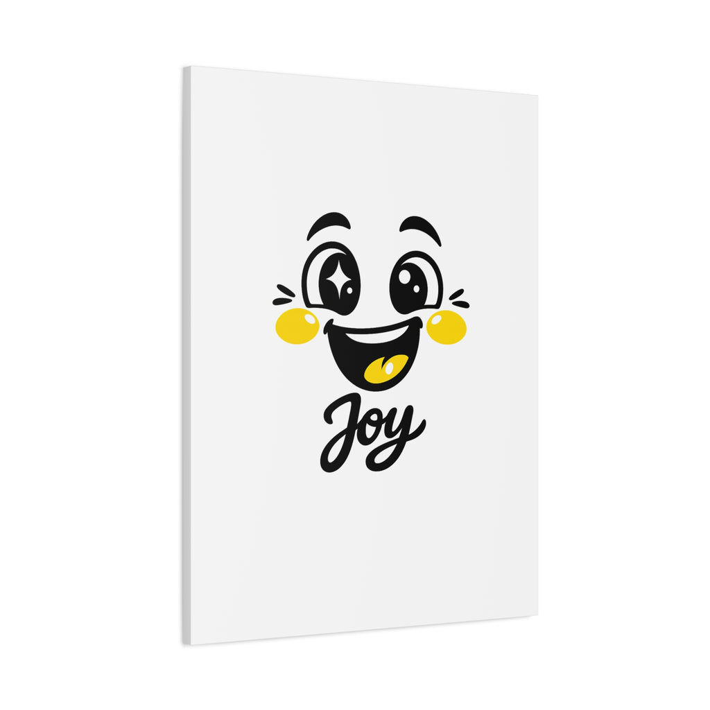 Joy Mood Face Canvas | kawaii minimal, thick outline emoji cartoon