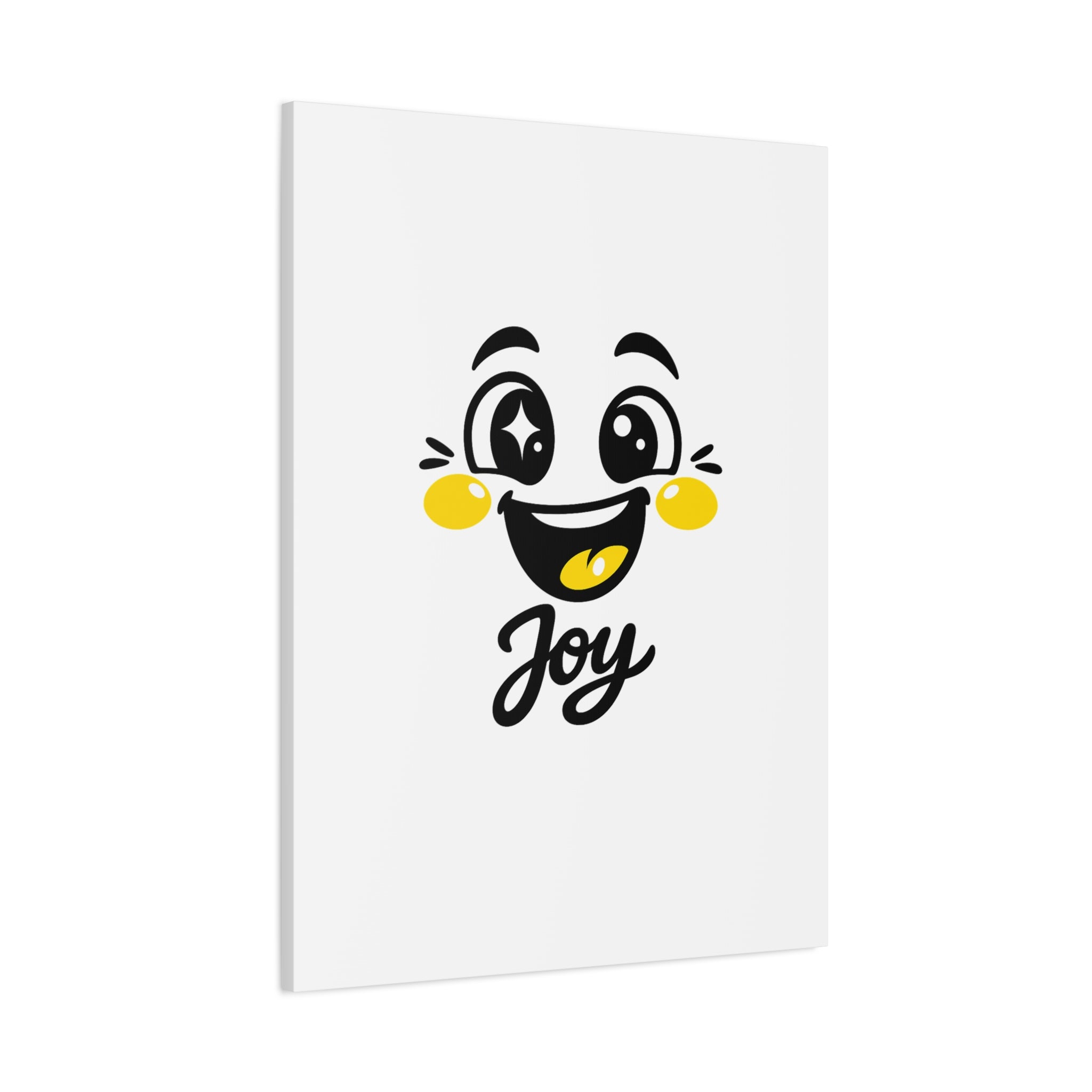 Joy Mood Face Canvas | kawaii minimal, thick outline emoji cartoon