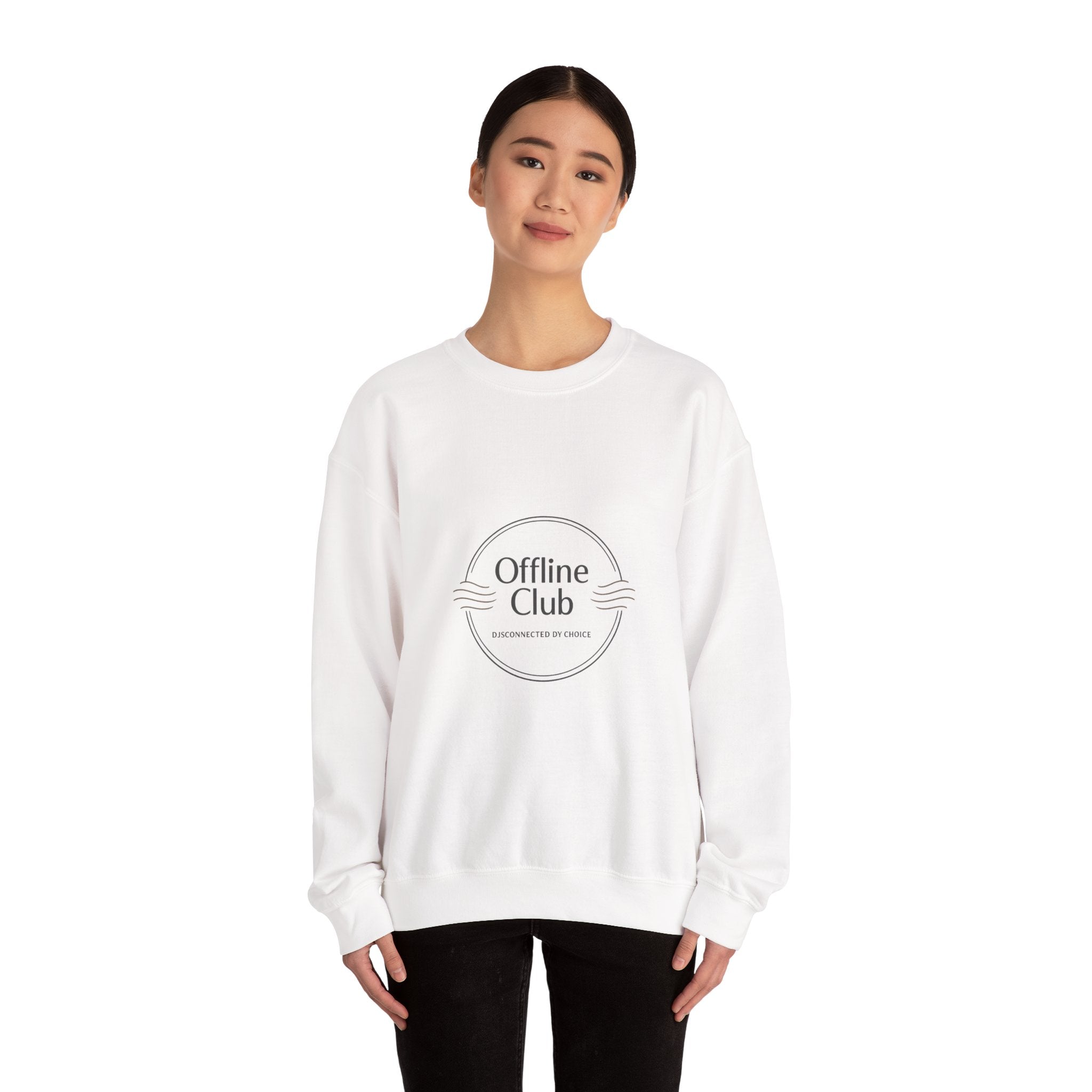 Offline Club badge Crewneck Sweatshirt | digital detox, log off
